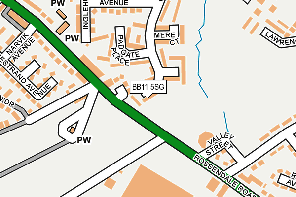 BB11 5SG map - OS OpenMap – Local (Ordnance Survey)