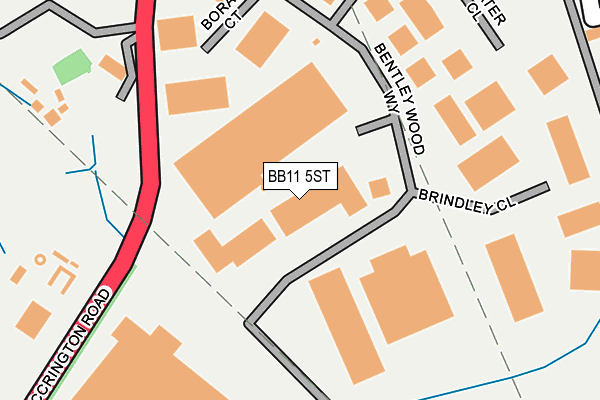 BB11 5ST map - OS OpenMap – Local (Ordnance Survey)
