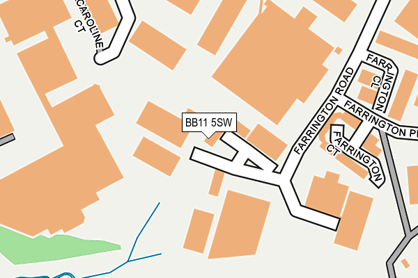 BB11 5SW map - OS OpenMap – Local (Ordnance Survey)