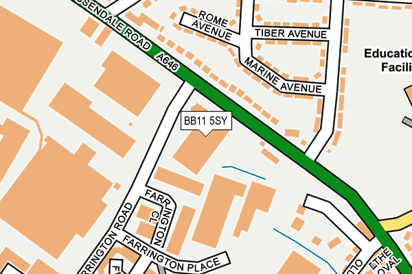 BB11 5SY map - OS OpenMap – Local (Ordnance Survey)