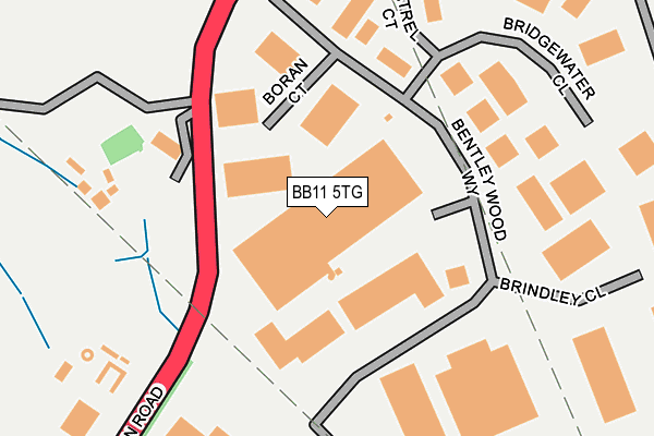 BB11 5TG map - OS OpenMap – Local (Ordnance Survey)