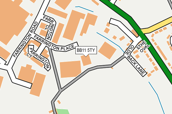 BB11 5TY map - OS OpenMap – Local (Ordnance Survey)