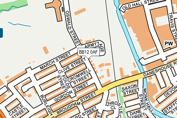 BB12 0AF map - OS OpenMap – Local (Ordnance Survey)