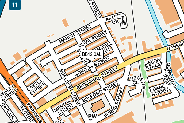 BB12 0AL map - OS OpenMap – Local (Ordnance Survey)