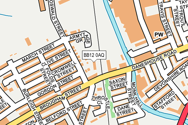 BB12 0AQ map - OS OpenMap – Local (Ordnance Survey)