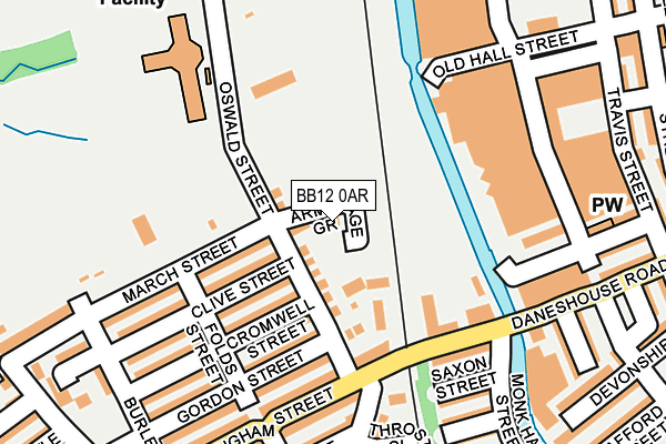 BB12 0AR map - OS OpenMap – Local (Ordnance Survey)