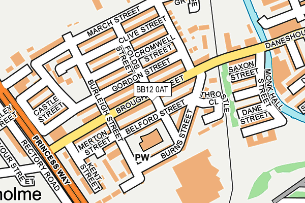 BB12 0AT map - OS OpenMap – Local (Ordnance Survey)