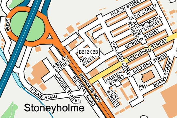 BB12 0BB map - OS OpenMap – Local (Ordnance Survey)