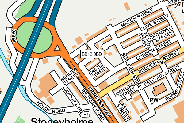 BB12 0BD map - OS OpenMap – Local (Ordnance Survey)