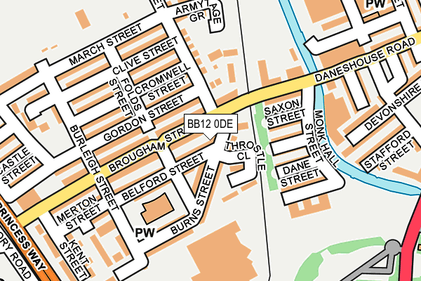 BB12 0DE map - OS OpenMap – Local (Ordnance Survey)