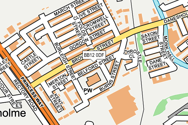 BB12 0DF map - OS OpenMap – Local (Ordnance Survey)