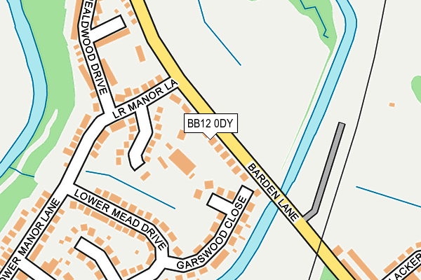 BB12 0DY map - OS OpenMap – Local (Ordnance Survey)