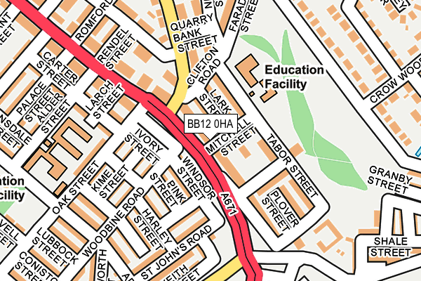 BB12 0HA map - OS OpenMap – Local (Ordnance Survey)