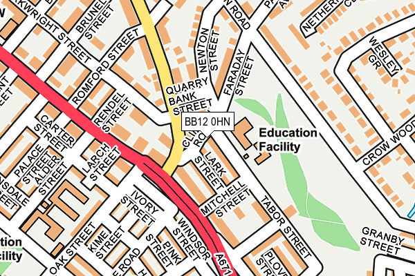 BB12 0HN map - OS OpenMap – Local (Ordnance Survey)