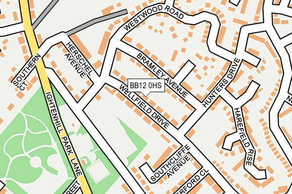 BB12 0HS map - OS OpenMap – Local (Ordnance Survey)
