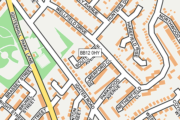 BB12 0HY map - OS OpenMap – Local (Ordnance Survey)