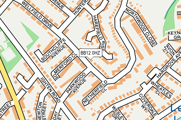 BB12 0HZ map - OS OpenMap – Local (Ordnance Survey)