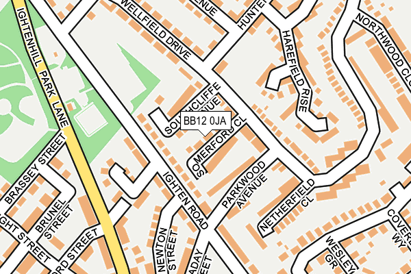 BB12 0JA map - OS OpenMap – Local (Ordnance Survey)