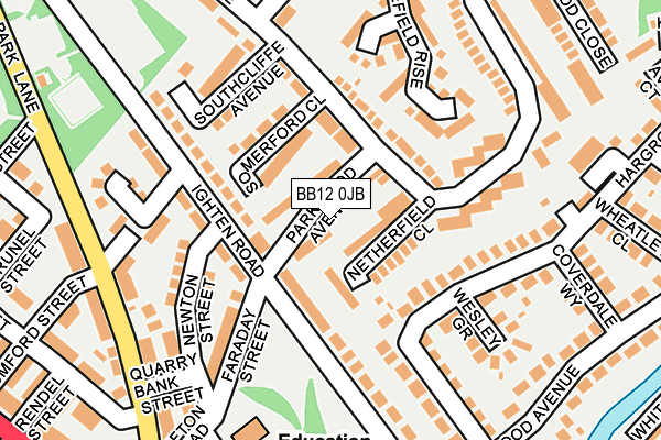 BB12 0JB map - OS OpenMap – Local (Ordnance Survey)