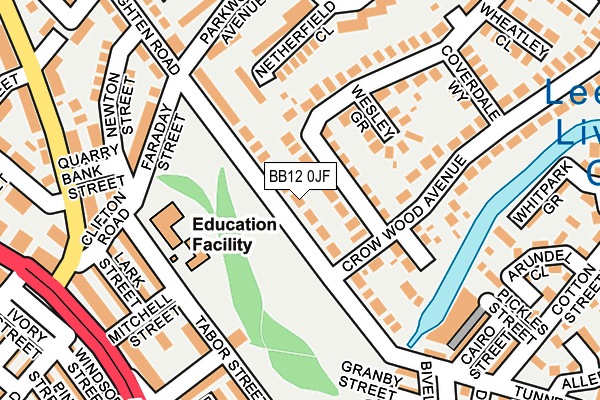BB12 0JF map - OS OpenMap – Local (Ordnance Survey)