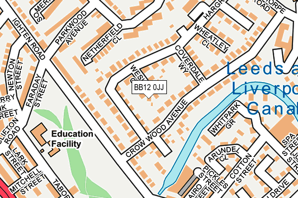 BB12 0JJ map - OS OpenMap – Local (Ordnance Survey)