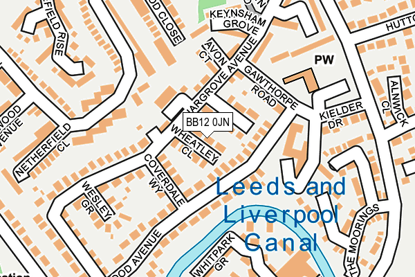BB12 0JN map - OS OpenMap – Local (Ordnance Survey)