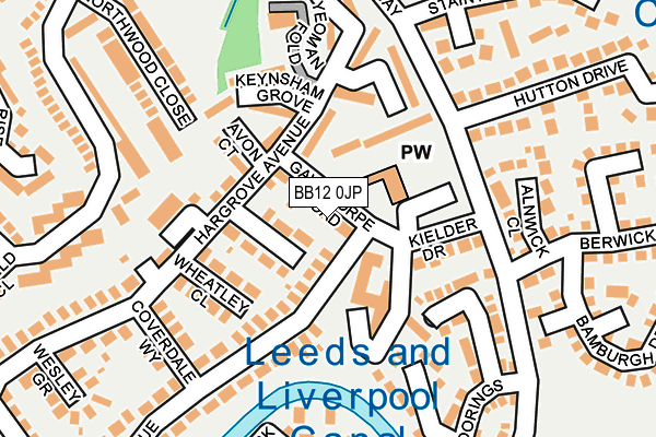 BB12 0JP map - OS OpenMap – Local (Ordnance Survey)