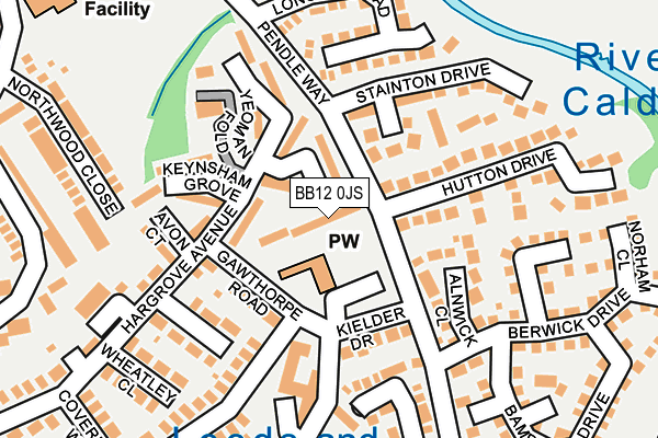 BB12 0JS map - OS OpenMap – Local (Ordnance Survey)