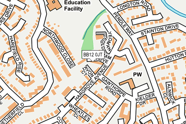 BB12 0JT map - OS OpenMap – Local (Ordnance Survey)