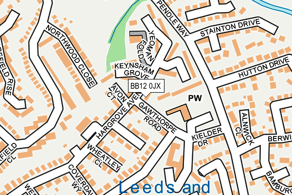 BB12 0JX map - OS OpenMap – Local (Ordnance Survey)