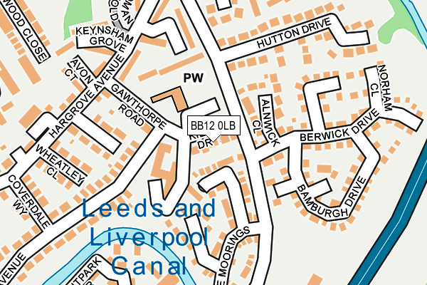 BB12 0LB map - OS OpenMap – Local (Ordnance Survey)