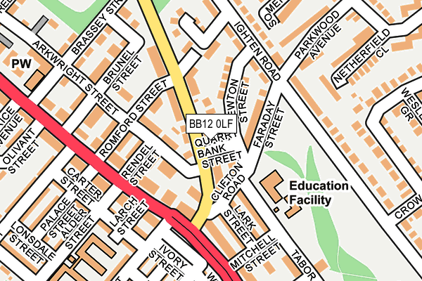 BB12 0LF map - OS OpenMap – Local (Ordnance Survey)