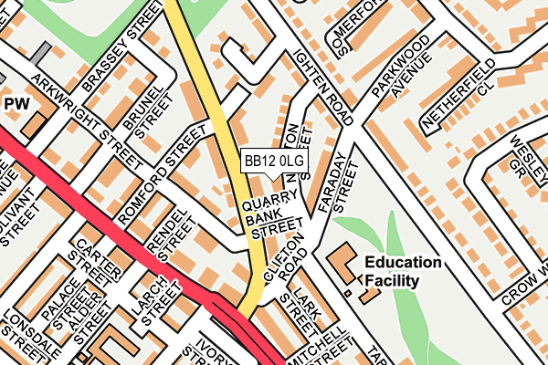 BB12 0LG map - OS OpenMap – Local (Ordnance Survey)