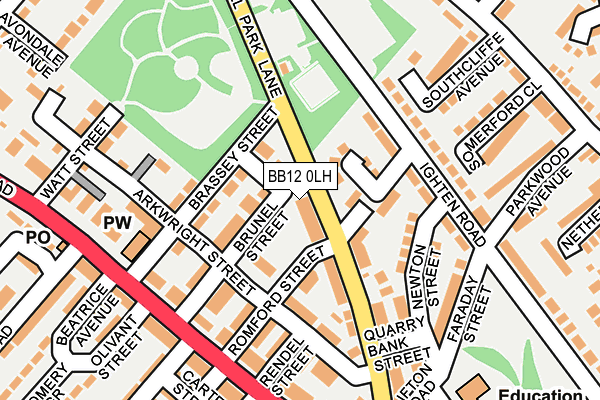 BB12 0LH map - OS OpenMap – Local (Ordnance Survey)