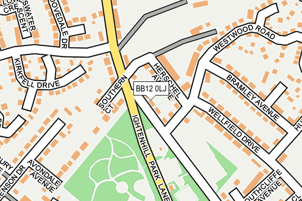 BB12 0LJ map - OS OpenMap – Local (Ordnance Survey)