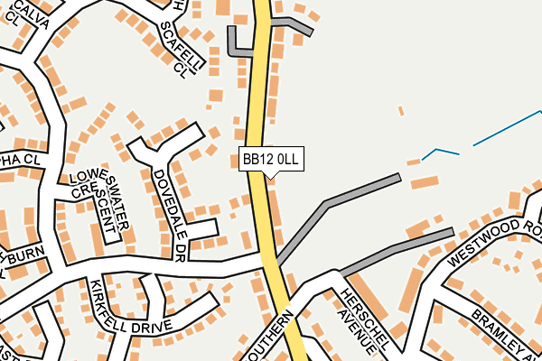 BB12 0LL map - OS OpenMap – Local (Ordnance Survey)