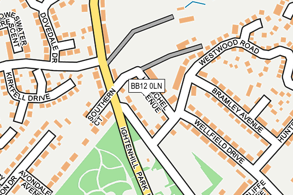 BB12 0LN map - OS OpenMap – Local (Ordnance Survey)