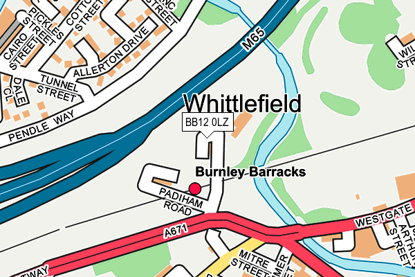 BB12 0LZ map - OS OpenMap – Local (Ordnance Survey)