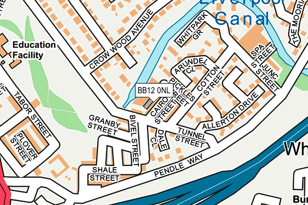 BB12 0NL map - OS OpenMap – Local (Ordnance Survey)