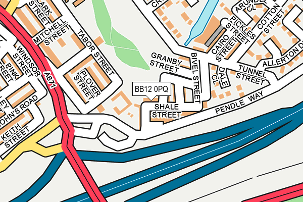 BB12 0PQ map - OS OpenMap – Local (Ordnance Survey)