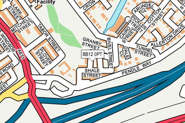 BB12 0PT map - OS OpenMap – Local (Ordnance Survey)