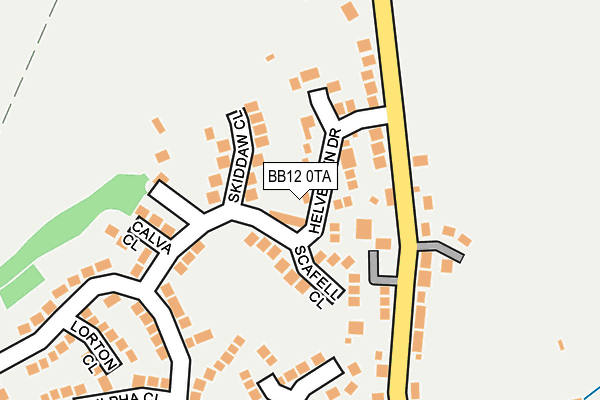 BB12 0TA map - OS OpenMap – Local (Ordnance Survey)
