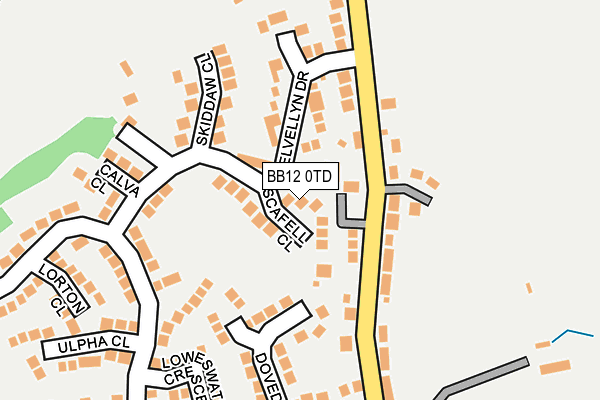 BB12 0TD map - OS OpenMap – Local (Ordnance Survey)