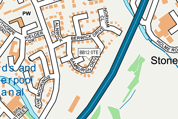 BB12 0TE map - OS OpenMap – Local (Ordnance Survey)