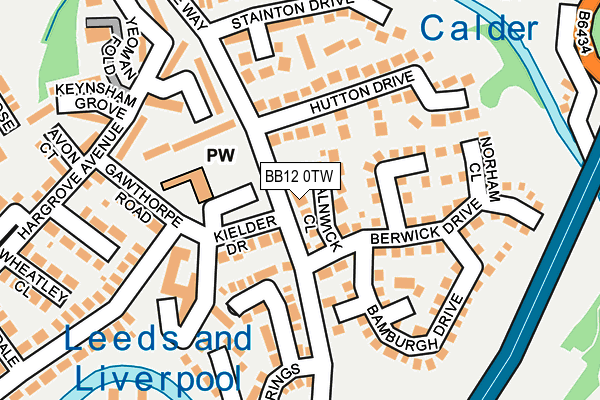 BB12 0TW map - OS OpenMap – Local (Ordnance Survey)