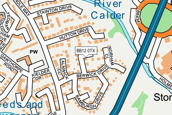 BB12 0TX map - OS OpenMap – Local (Ordnance Survey)