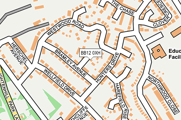BB12 0XH map - OS OpenMap – Local (Ordnance Survey)