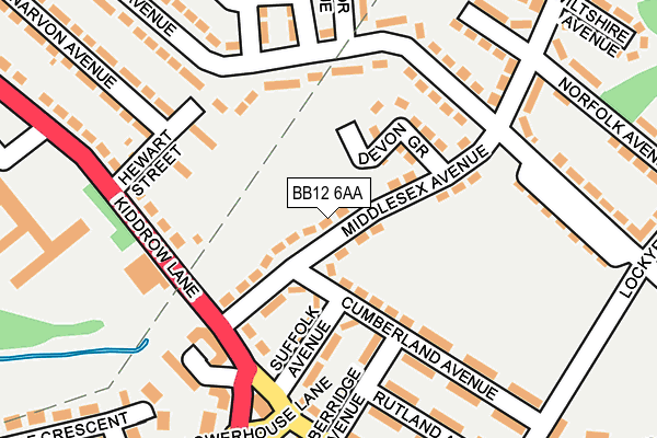 BB12 6AA map - OS OpenMap – Local (Ordnance Survey)