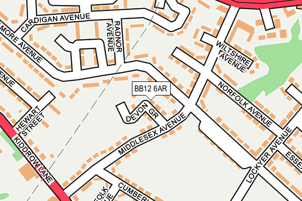 BB12 6AR map - OS OpenMap – Local (Ordnance Survey)
