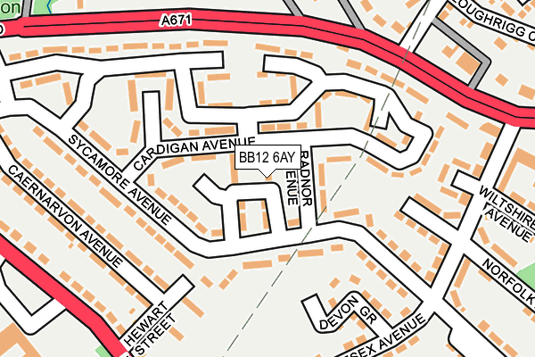 BB12 6AY map - OS OpenMap – Local (Ordnance Survey)